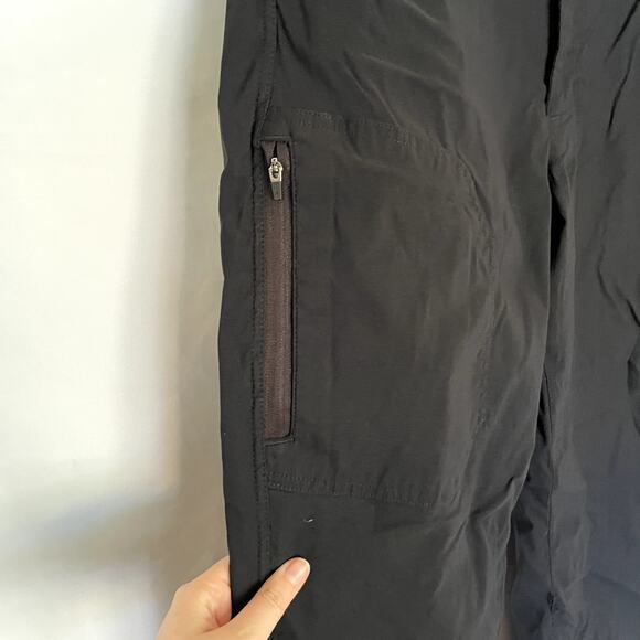 Eddie Bauer fleece lined black snowpants men's size 36 x 32 pockets nylon pants - Picture 3 of 9